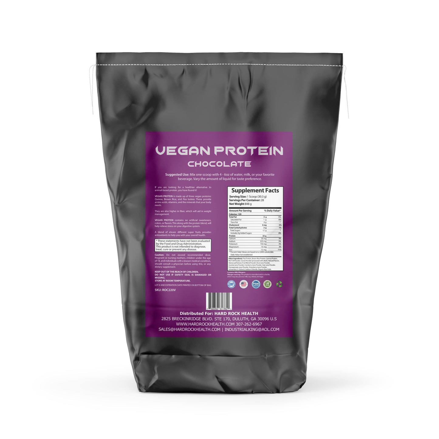 2lb Vegan 100% Pure Vegan Protein Chocolate