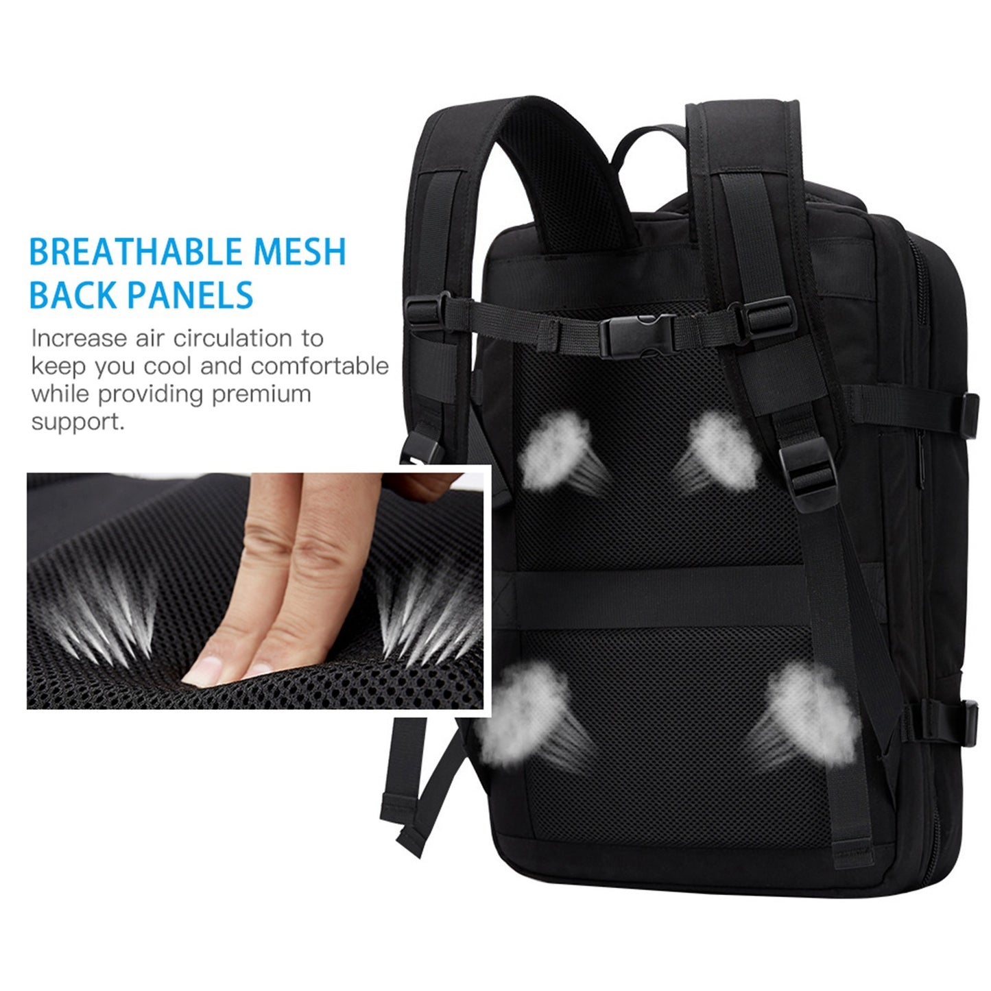 Expandable Carry-On Backpack with USB Charging Port