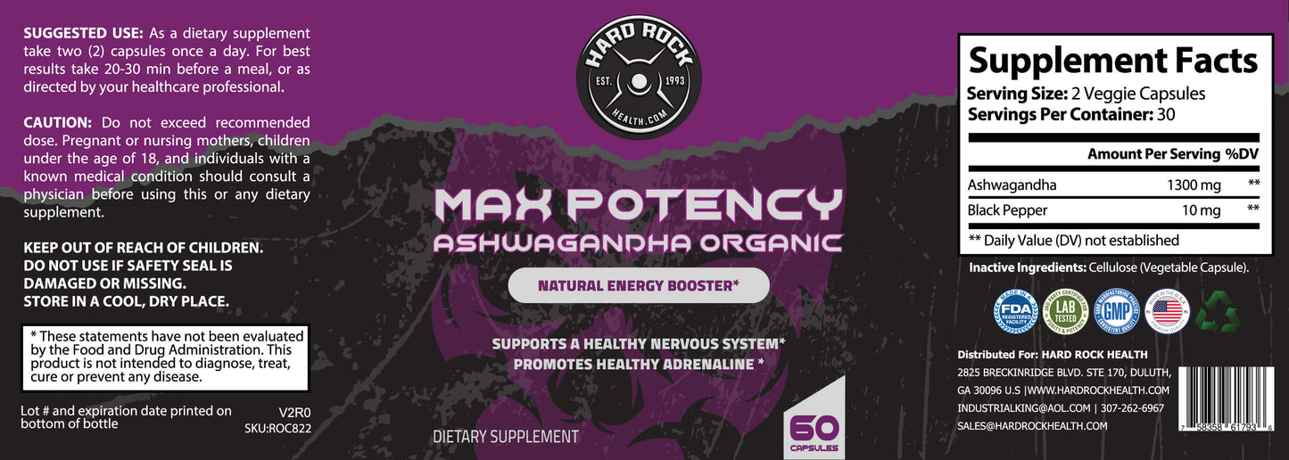 Max Potency Organic Ashwagandha